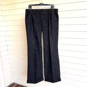 Wide leg jeans with cuffs size 12 dark Wash